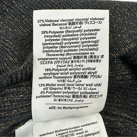 CLOSED Smokey Blue Cropped Cardigan - Dark Blue Wool Blend Knit Cardigan Sweater - Picture 10 of 11